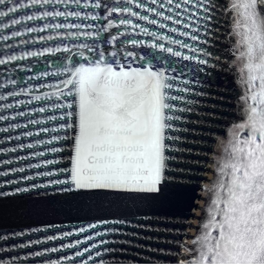 Aguilas 90s Y2K Artesanias Sweater Jacket Tribal Ecuador Fuzzy Alpaca Indigenous - Picture 11 of 11